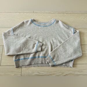 Anthropologie Pilcro The Alani Cropped Cashmere Crew-Neck Whipstitch sweater